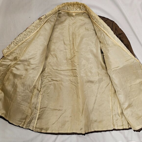 Vintage Brown Silk Japanese Quilted Jacket - Picture 4 of 5